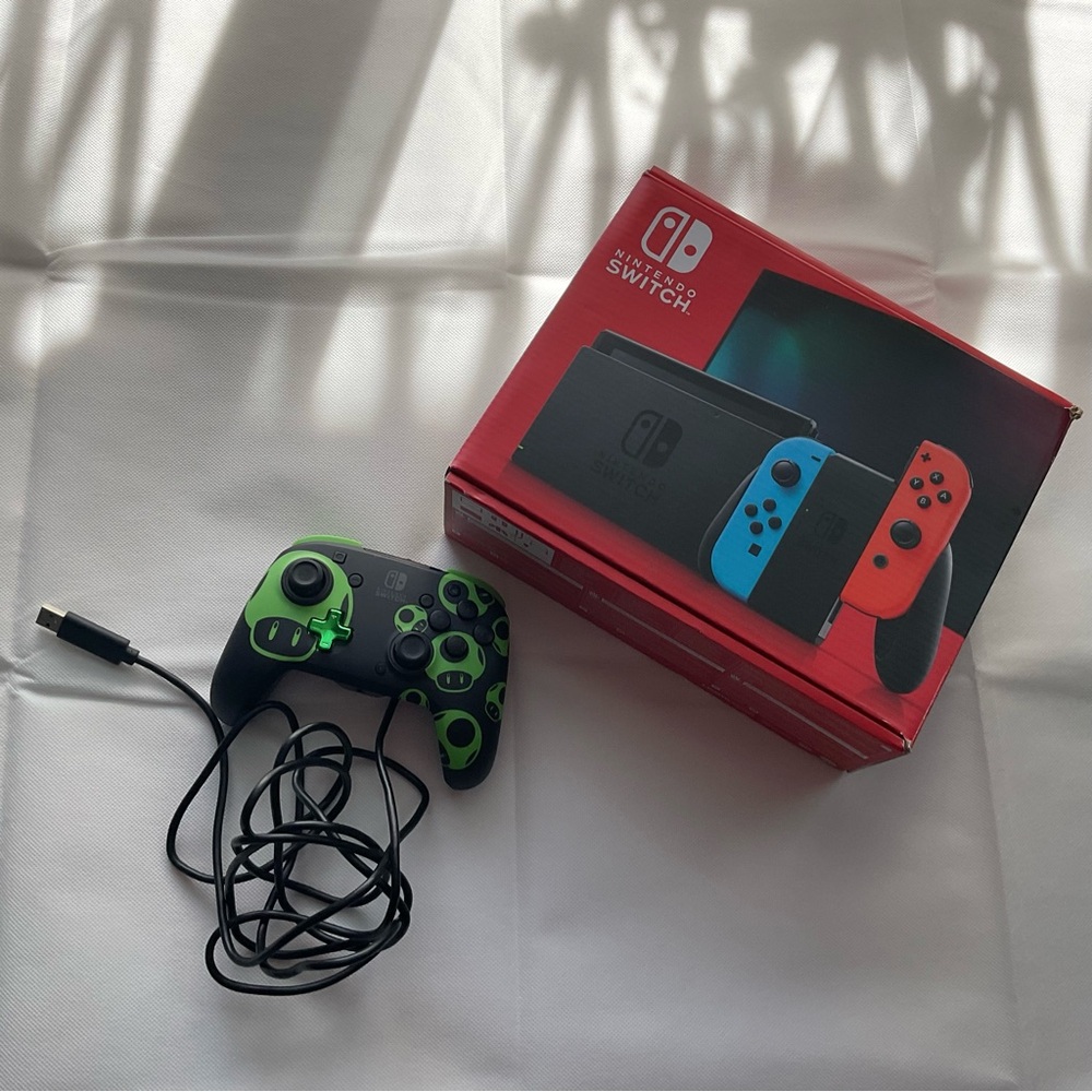 Nintendo Switch Console with Neon Blue/Red Joy-Con